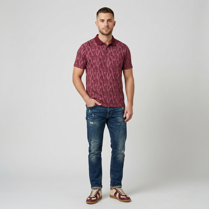 Men's Premium Patterned & Striped Pocket Polo Shirt