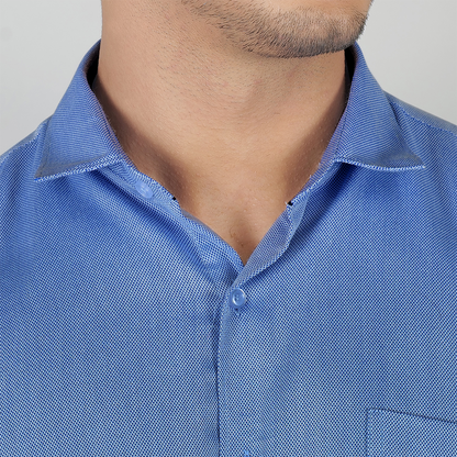 YOUNG & FORMALS by CAMBRIDGE Men's Slim Fit Solid Formal Shirt | Full Sleeves, Structure Pattern | Premium Polyester Cotton Blend | Classic Business & Office Wear (YF00009SF)