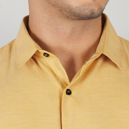 YOUNG & FORMALS by CAMBRIDGE Men's Slim Fit Solid Formal Shirt | Full Sleeves, Structure Pattern | Premium Polyester Cotton Blend | Classic Business & Office Wear (YF00009SF)