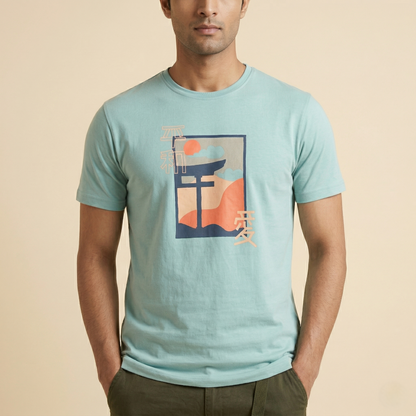 Men’s Premium Printed Cotton-Stretch T-Shirt -(TSSR J-RN)