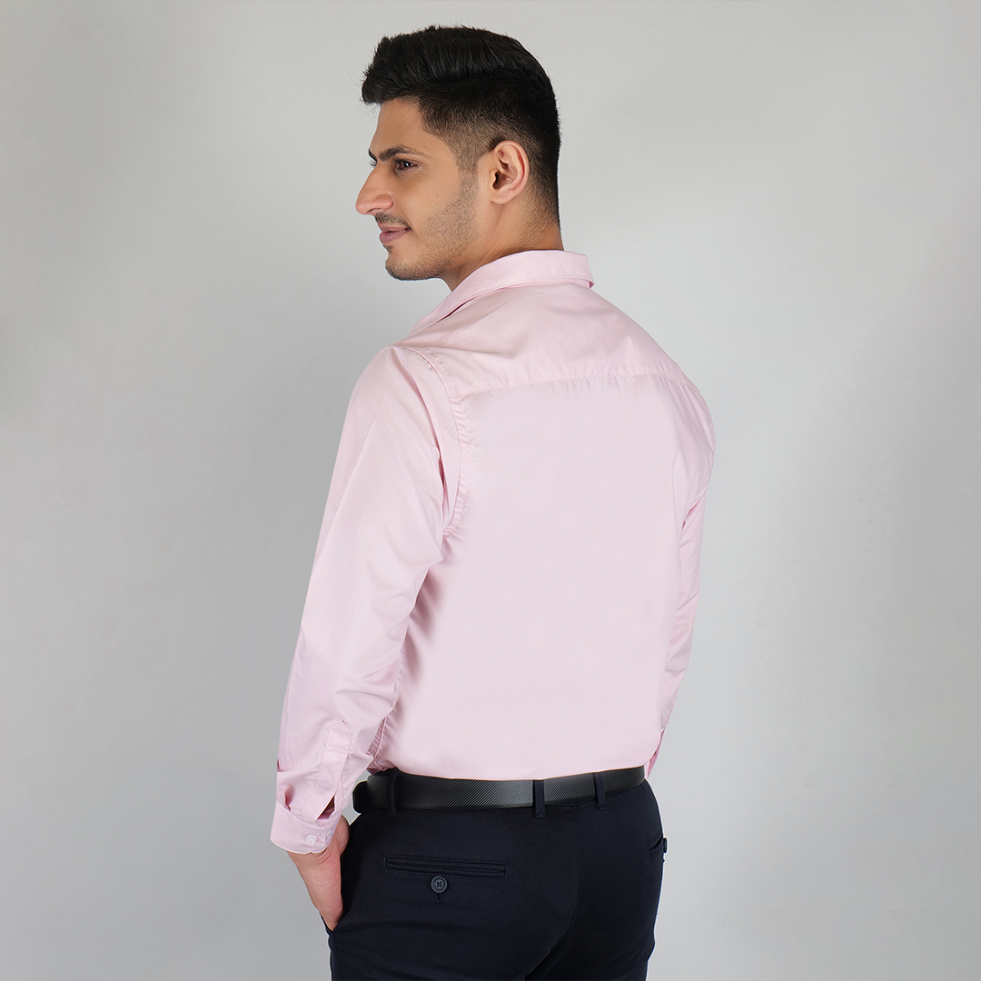 YOUNG & FORMALS by CAMBRIDGE Men's Slim Fit Solid Formal Shirt | Full Sleeves, Spread Collar | Premium Polyester Cotton Blend | Classic Business & Office Wear (YF00008SF)