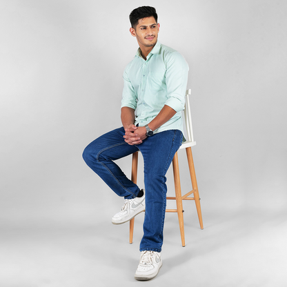 YOUNG & FORMALS by CAMBRIDGE Men's Slim Fit Striped Formal Shirt | Full Sleeves | Spread Collar with Hanging Twin Tape | Premium Office & Business Wear (YF00006SF)