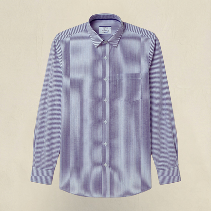 YOUNG & FORMALS by CAMBRIDGE Men's Slim Fit Striped Formal Shirt | Full Sleeves | Spread Collar with Hanging Twin Tape | Premium Office & Business Wear (YF00014SF)