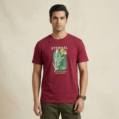 Men’s Premium Printed Cotton-Stretch T-Shirt -(TSSR G-RN)