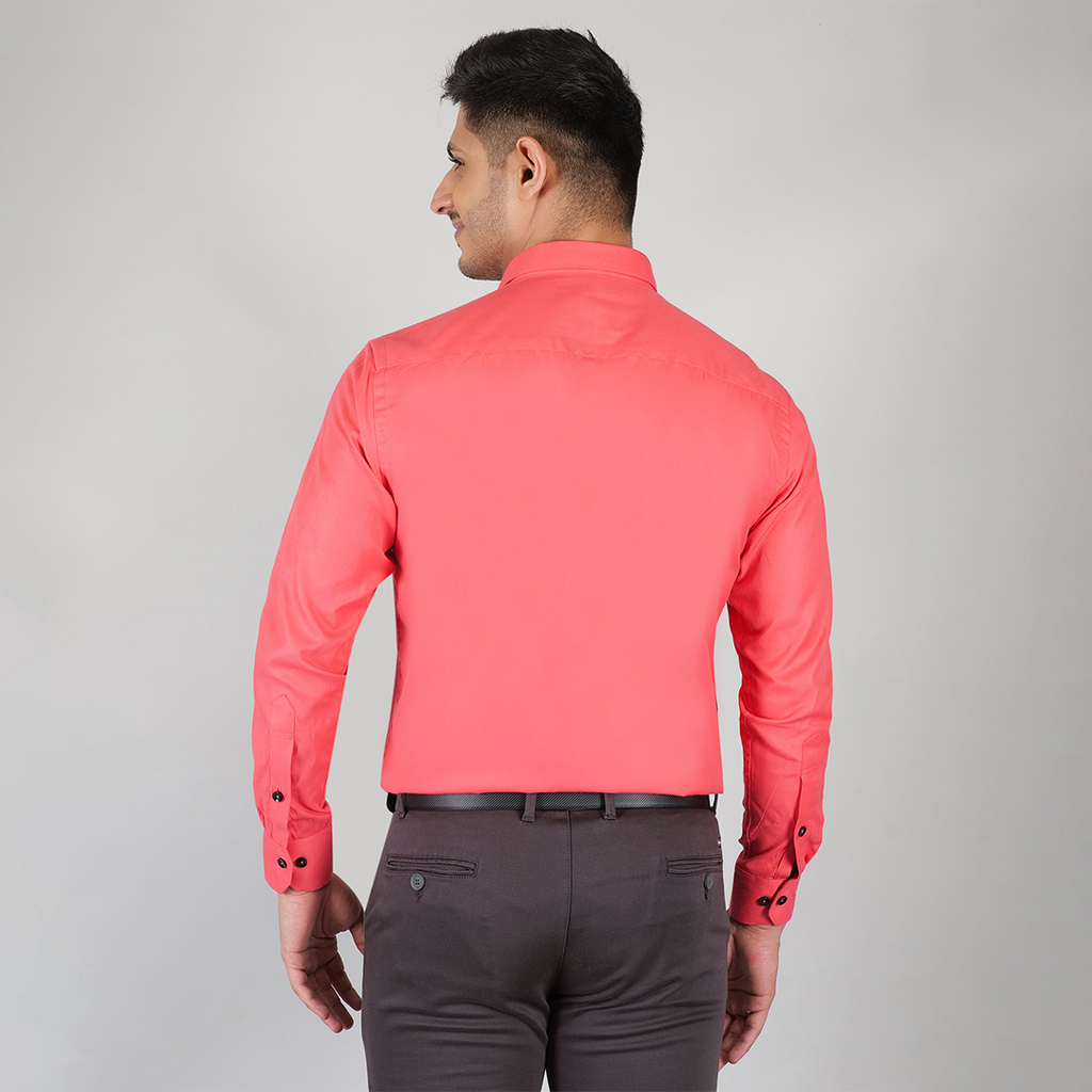 YOUNG & FORMALS by CAMBRIDGE Men's Slim Fit Formal Shirt | Solid Pattern | Full Sleeves | Spread Collar | Classic Business & Formal Wear for Office & Events (YF00002SF)