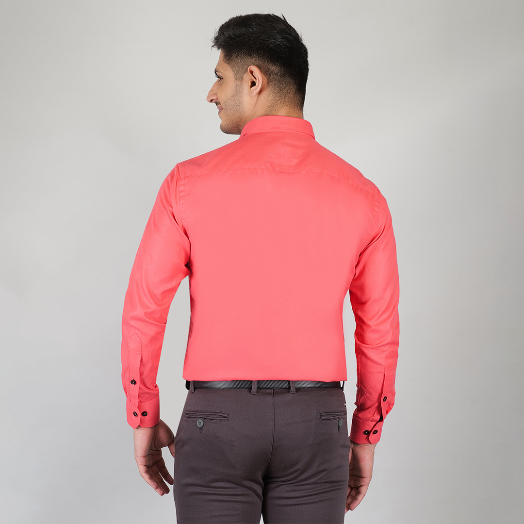 YOUNG & FORMALS by CAMBRIDGE Men's Slim Fit Formal Shirt | Solid Pattern | Full Sleeves | Spread Collar | Classic Business & Formal Wear for Office & Events (YF00002SF)