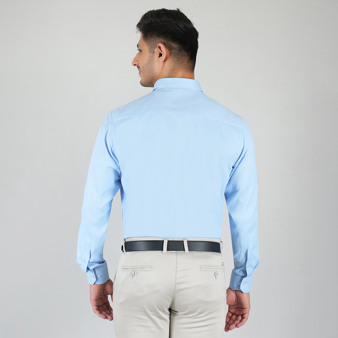 YOUNG & FORMALS by CAMBRIDGE Men's Solid Formal Shirt | Slim Fit, Full Sleeves | Structure Pattern | Classic Business & Office Wear (YF00003SF)