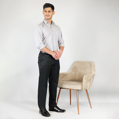 YOUNG & FORMALS by CAMBRIDGE Men's Slim Fit Solid Formal Shirt | Full Sleeves, Spread Collar | Premium Polyester Cotton Blend | Classic Business & Office Wear (YF00008SF)