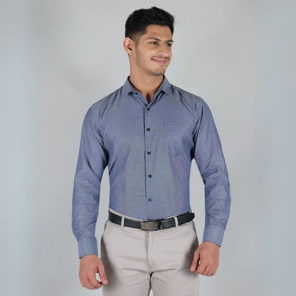 Young & Formal by Cambridge  Structured Formal Shirt – Slim Fit, Full Sleeve | Premium Texture for Daily Corporate Style | YF00009SF