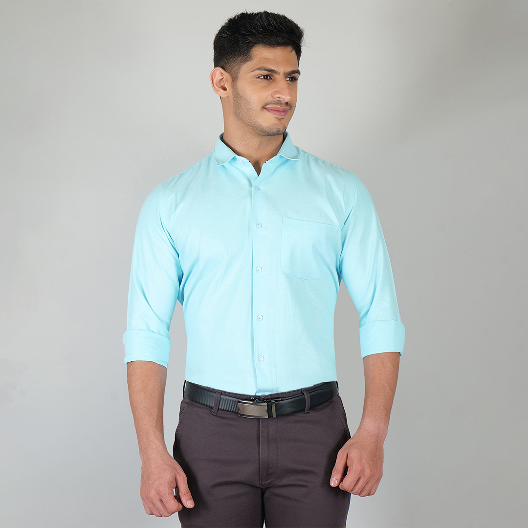 YOUNG & FORMAL by CAMBRIDGE Men's Slim Fit Formal Shirt | Full Sleeves | Stylish & Elegant Office Wear | Perfect for Business Meetings & Events (YF00001SF)