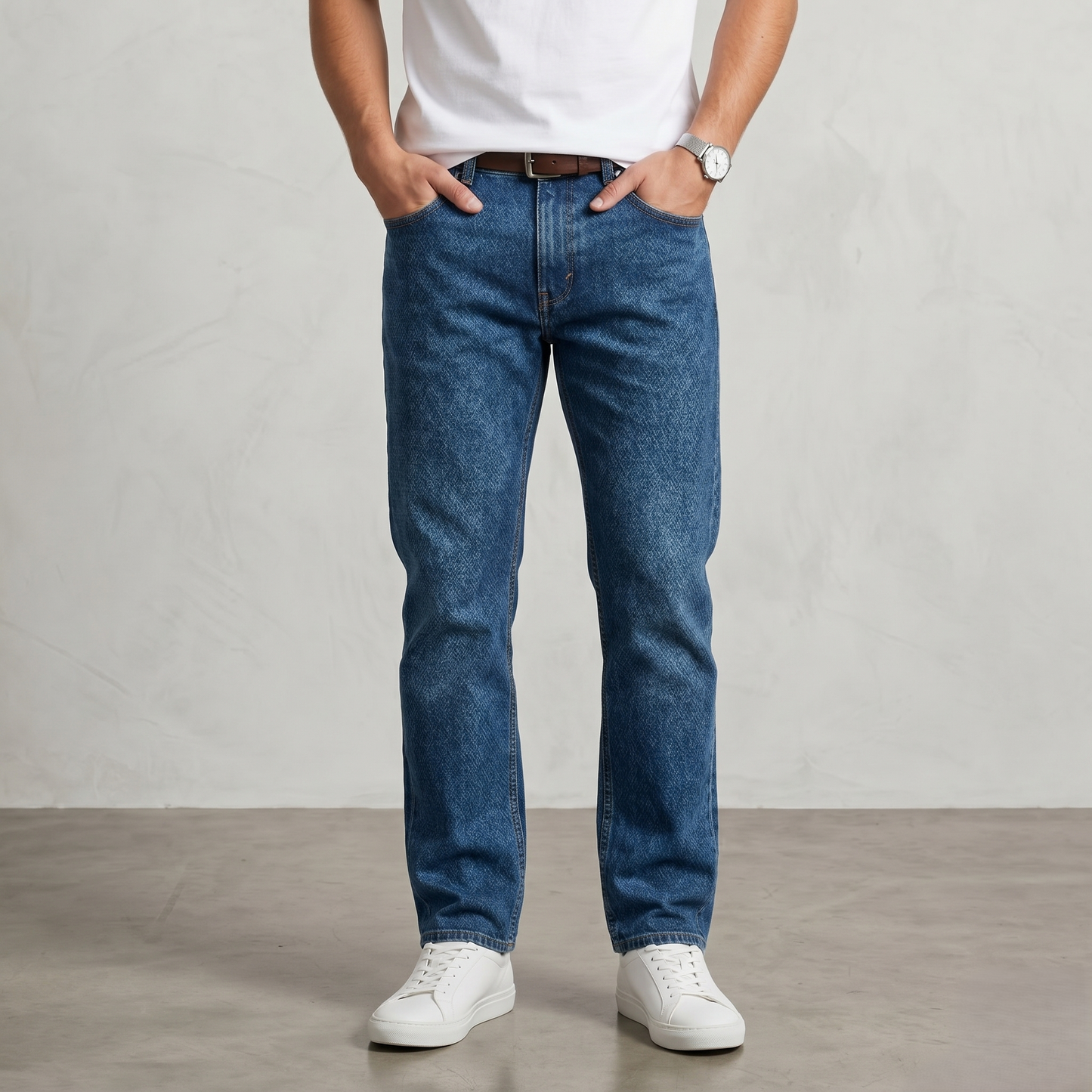 Classic Straight Fit Denim Jeans for Everyday Wear (ESSENJE80A)