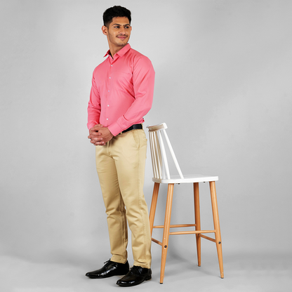 YOUNG & FORMALS by CAMBRIDGE Men's Solid Formal Shirt | Slim Fit, Full Sleeves | Structure Pattern | Classic Business & Office Wear (YF00003SF)