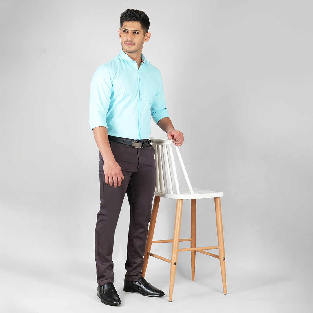 YOUNG & FORMAL by CAMBRIDGE Men's Slim Fit Formal Shirt | Full Sleeves | Stylish & Elegant Office Wear | Perfect for Business Meetings & Events (YF00001SF)