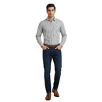 YOUNG & FORMALS by CAMBRIDGE Men's Slim Fit Striped Formal Shirt | Full Sleeves | Spread Collar with Hanging Twin Tape | Premium Office & Business Wear (YF00014SF)