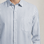 YOUNG & FORMALS by CAMBRIDGE Men's Slim Fit Striped Formal Shirt | Long Sleeve & Spread Collar | Standard Length | Premium Office Wear | Comfortable & Stylish Shirt for Men (YF00016SF)
