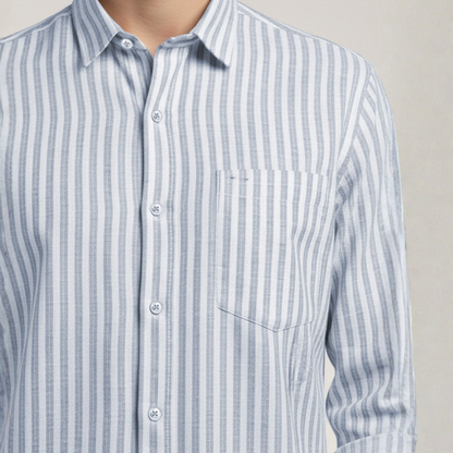 YOUNG & FORMALS by CAMBRIDGE Men's Slim Fit Striped Formal Shirt | Long Sleeve & Spread Collar | Standard Length | Premium Office Wear | Comfortable & Stylish Shirt for Men (YF00016SF)
