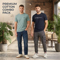 Men's Cotton Stretch Graphic Round Neck T-Shirt Combo (Pack of 2) (SUPER 2.PCS)