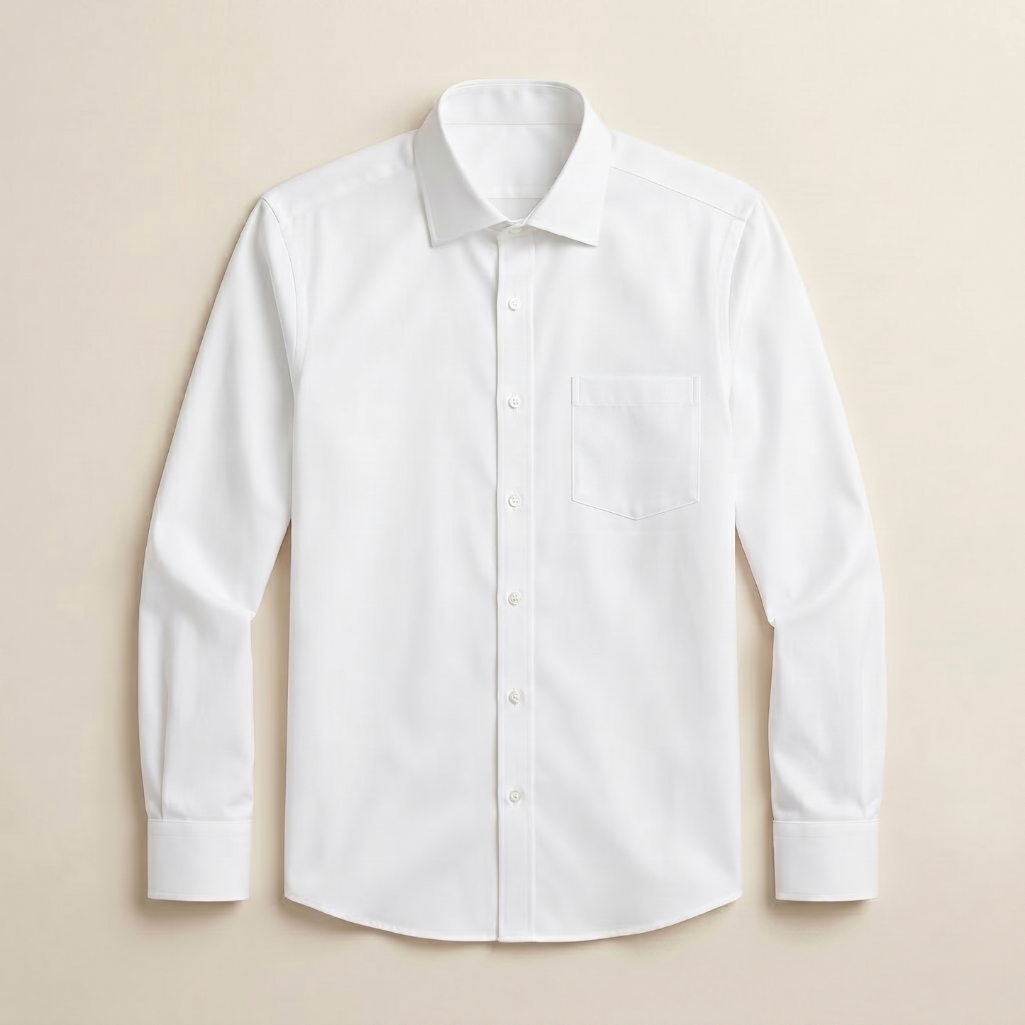 Men's Classic White Cotton-Blend Full Sleeves Shirt (ESSEN21)