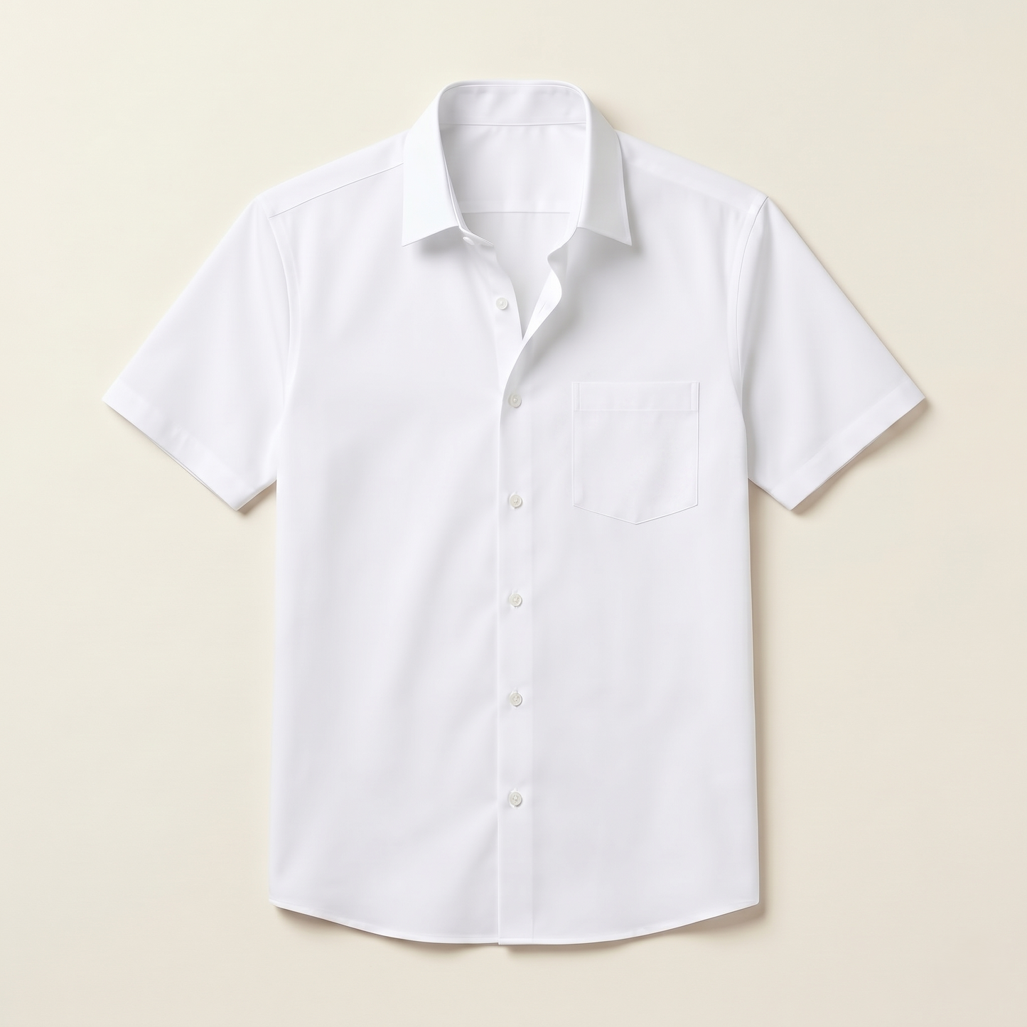 Men's Classic White Cotton-Blend Half Sleeves Shirt (ESSEN21H)