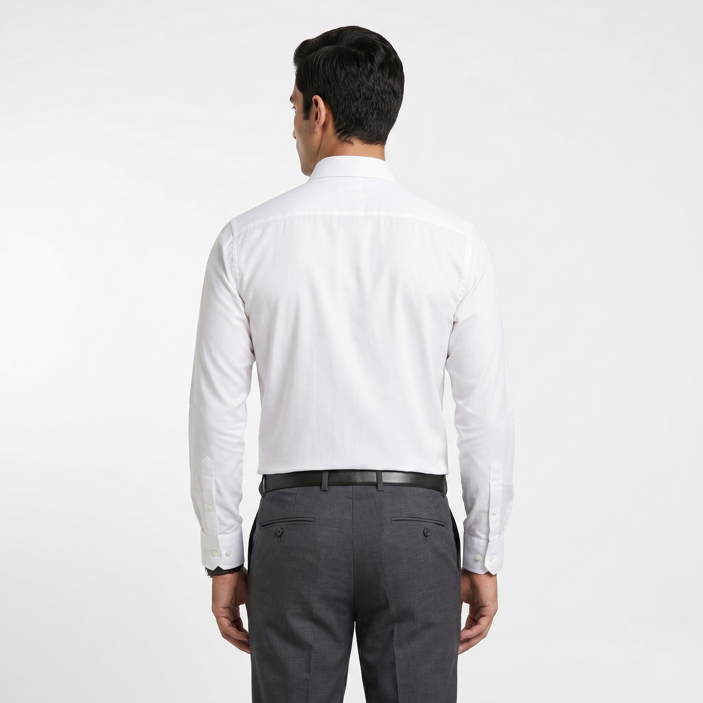 Men's Classic White Cotton-Blend Full Sleeves Shirt (ESSEN22)
