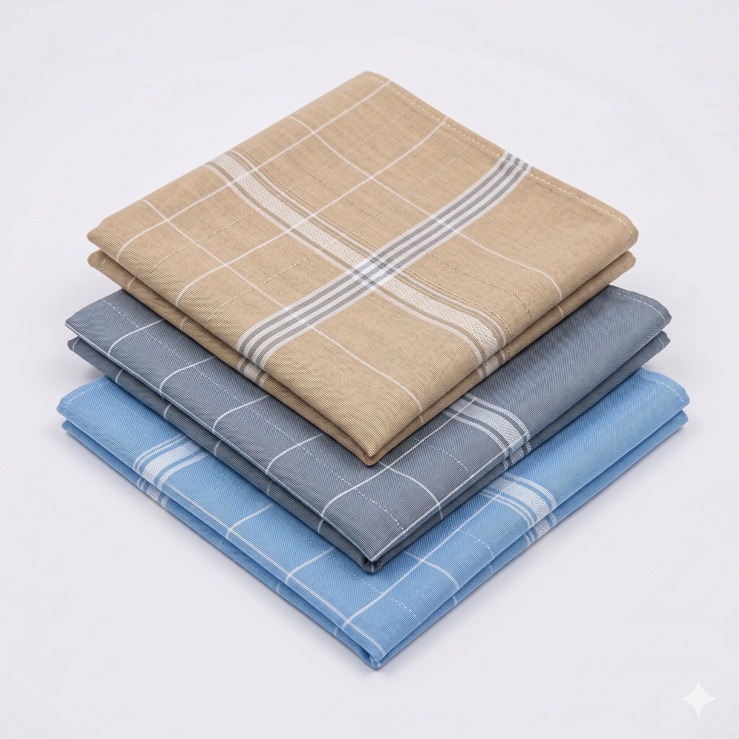 Cambridge Gold Men's Cotton Rich Checked Handkerchiefs - GOLDSILVER3P (3-Pack)