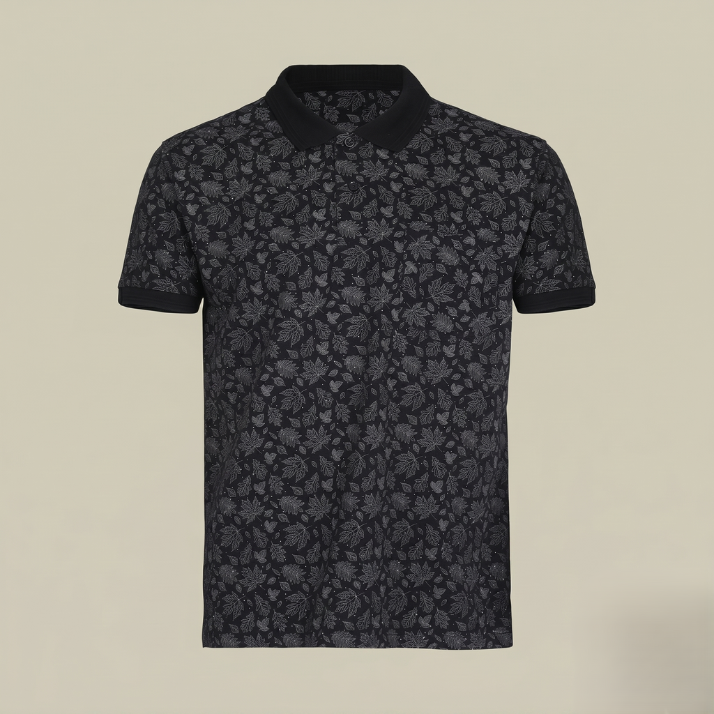 Men's Cotton Printed Collar Polo T-Shirt (TSRP01)