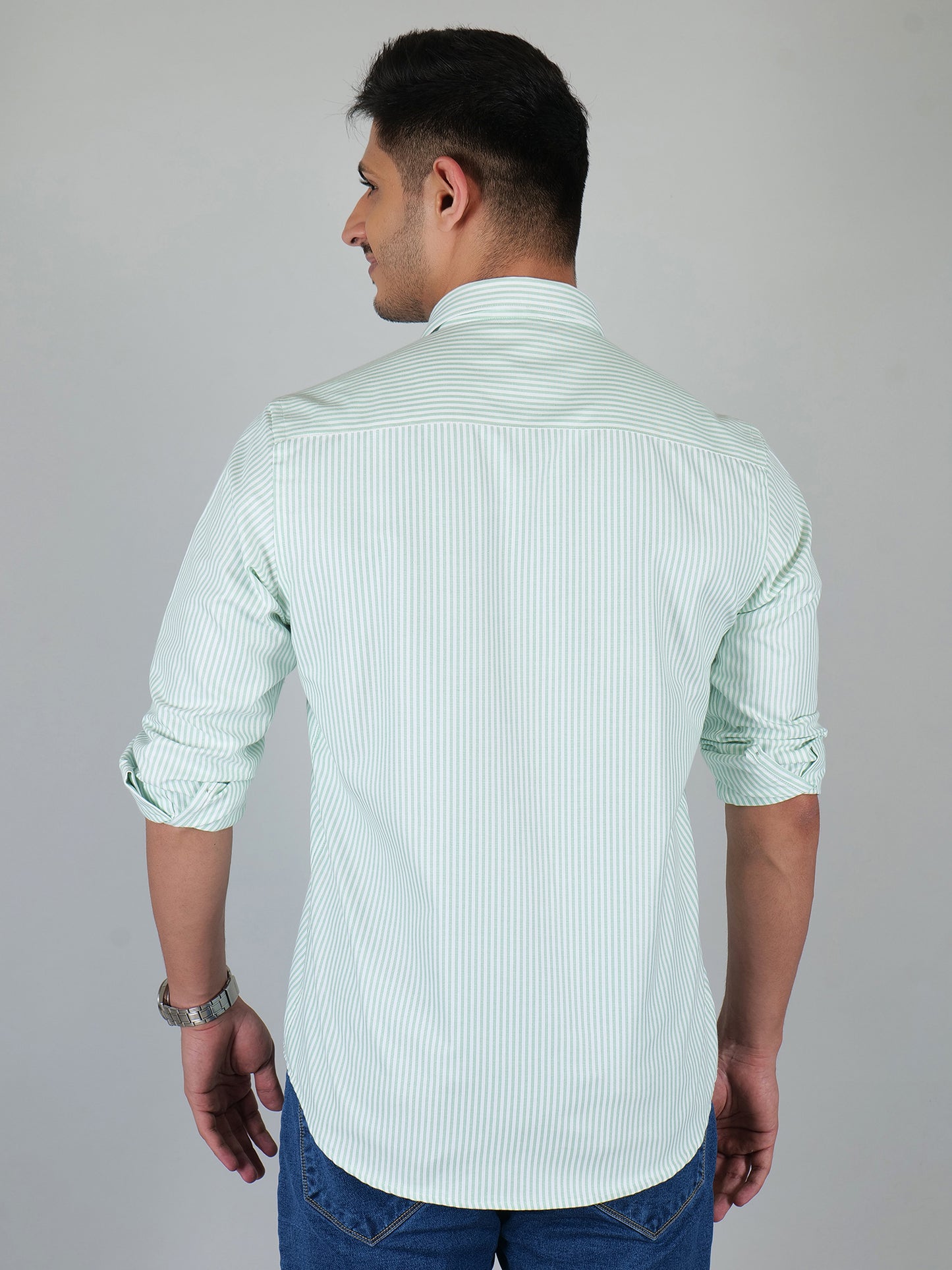 Young & Formal by Cambridge  Striped Formal Shirt – Slim Fit, Full Sleeves | Office Wear with a Stylish Edge | YF00006SF