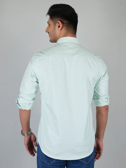 Young & Formal by Cambridge  Striped Formal Shirt – Slim Fit, Full Sleeves | Office Wear with a Stylish Edge | YF00006SF