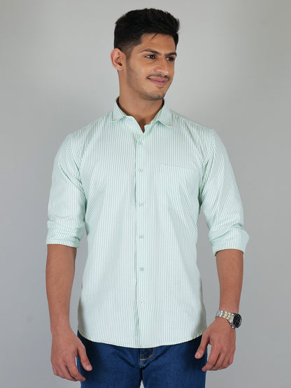 Young & Formal by Cambridge  Striped Formal Shirt – Slim Fit, Full Sleeves | Office Wear with a Stylish Edge | YF00006SF