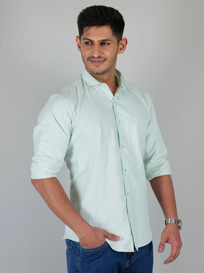 Young & Formal by Cambridge  Striped Formal Shirt – Slim Fit, Full Sleeves | Office Wear with a Stylish Edge | YF00006SF