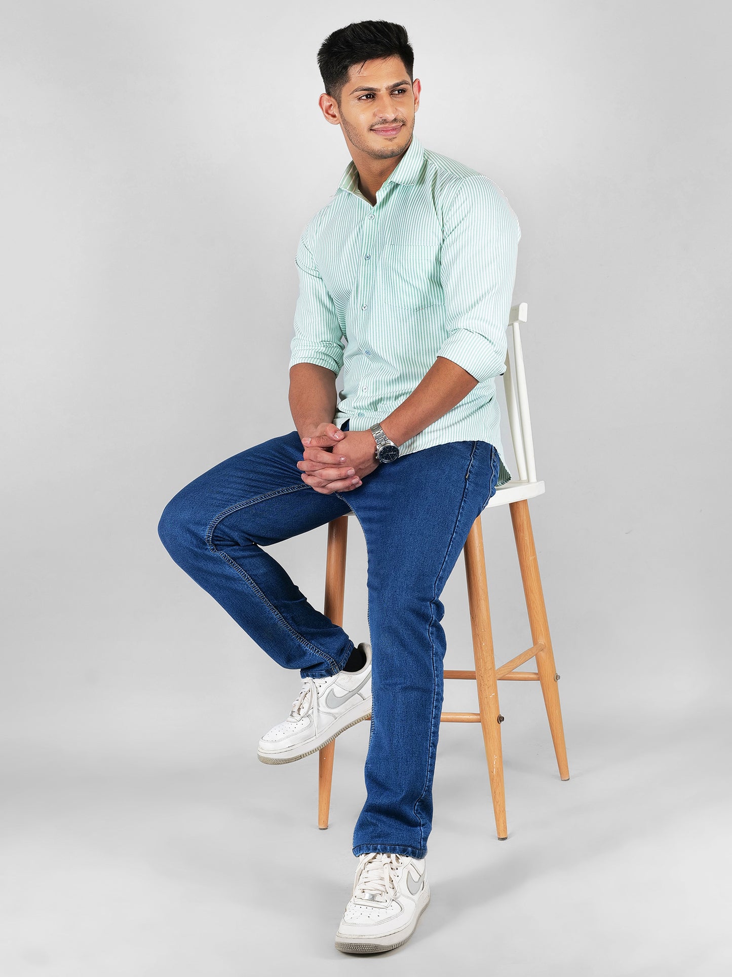 Young & Formal by Cambridge  Striped Formal Shirt – Slim Fit, Full Sleeves | Office Wear with a Stylish Edge | YF00006SF