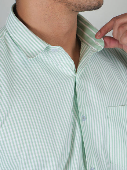 Young & Formal by Cambridge  Striped Formal Shirt – Slim Fit, Full Sleeves | Office Wear with a Stylish Edge | YF00006SF