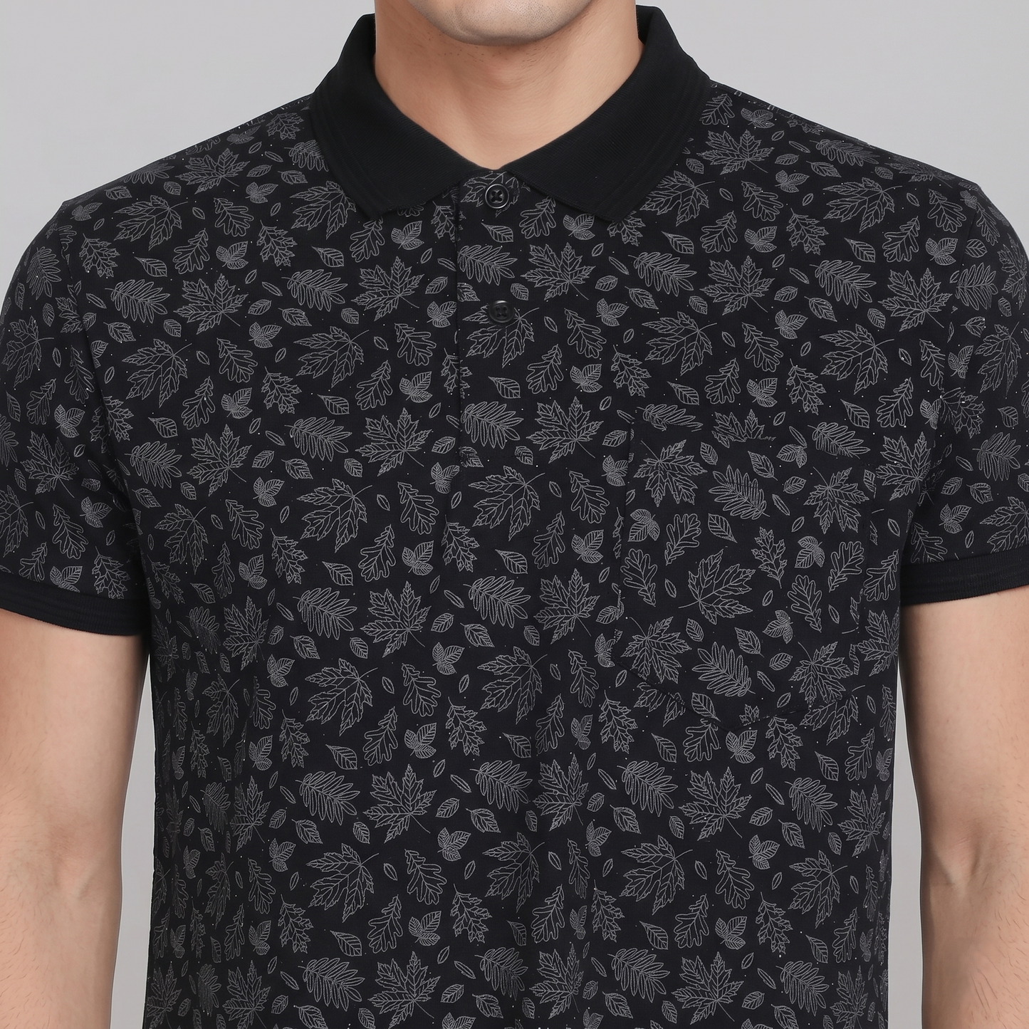Men's Cotton Printed Collar Polo T-Shirt (TSRP01)