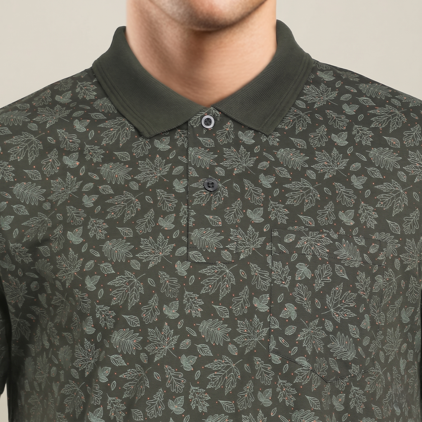 Men's Cotton Printed Collar Polo T-Shirt (TSRP01)