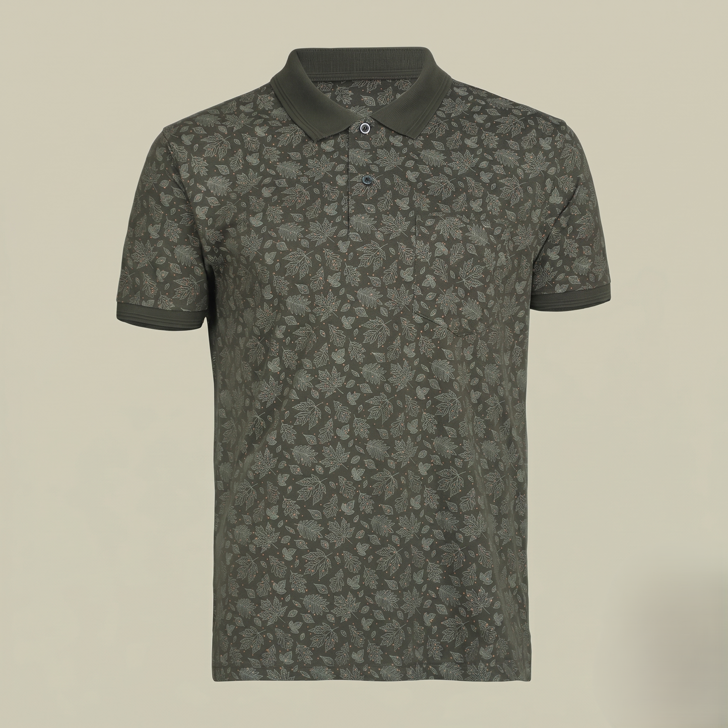 Men's Cotton Printed Collar Polo T-Shirt (TSRP01)