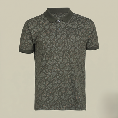 Men's Cotton Printed Collar Polo T-Shirt (TSRP01)