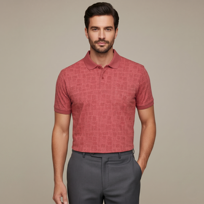 Men's Cotton Printed Collar Polo T-Shirt (TSRP02)