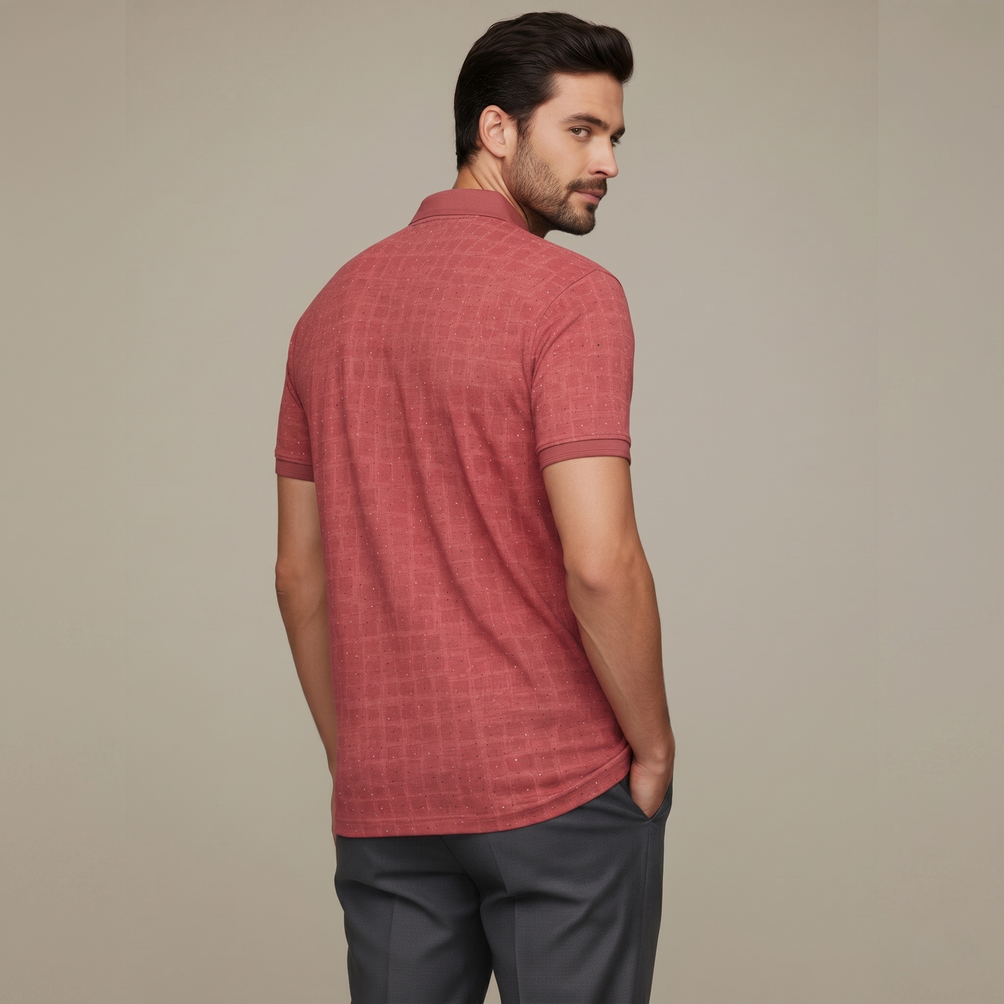 Men's Cotton Printed Collar Polo T-Shirt (TSRP02)