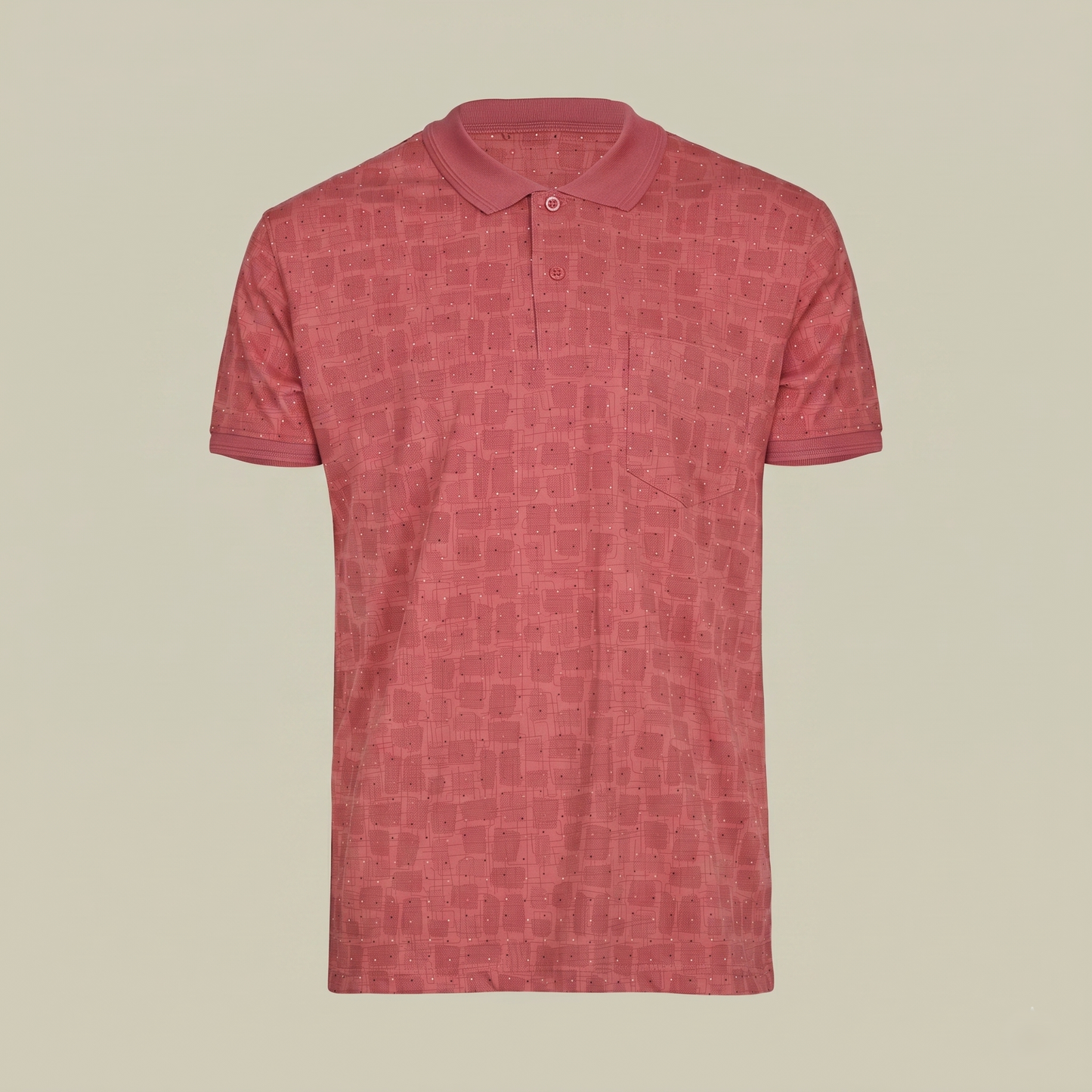 Men's Cotton Printed Collar Polo T-Shirt (TSRP02)