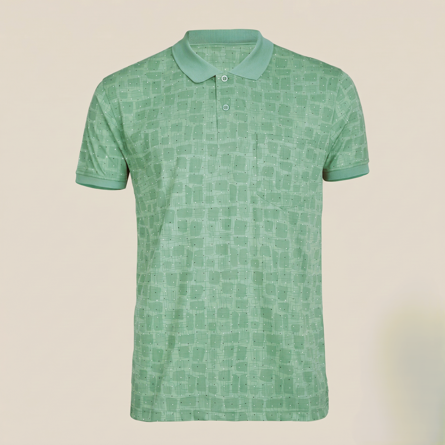 Men's Cotton Printed Collar Polo T-Shirt (TSRP02)