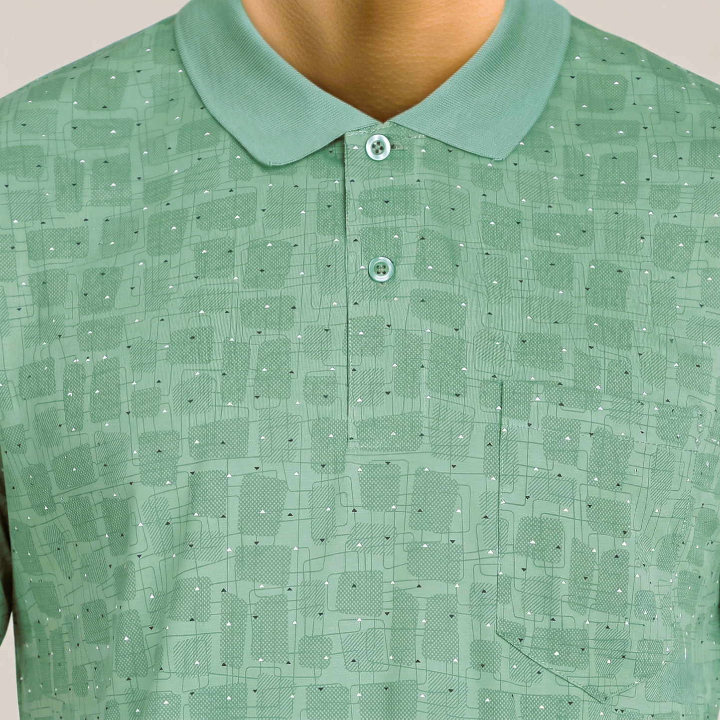 Men's Cotton Printed Collar Polo T-Shirt (TSRP02)