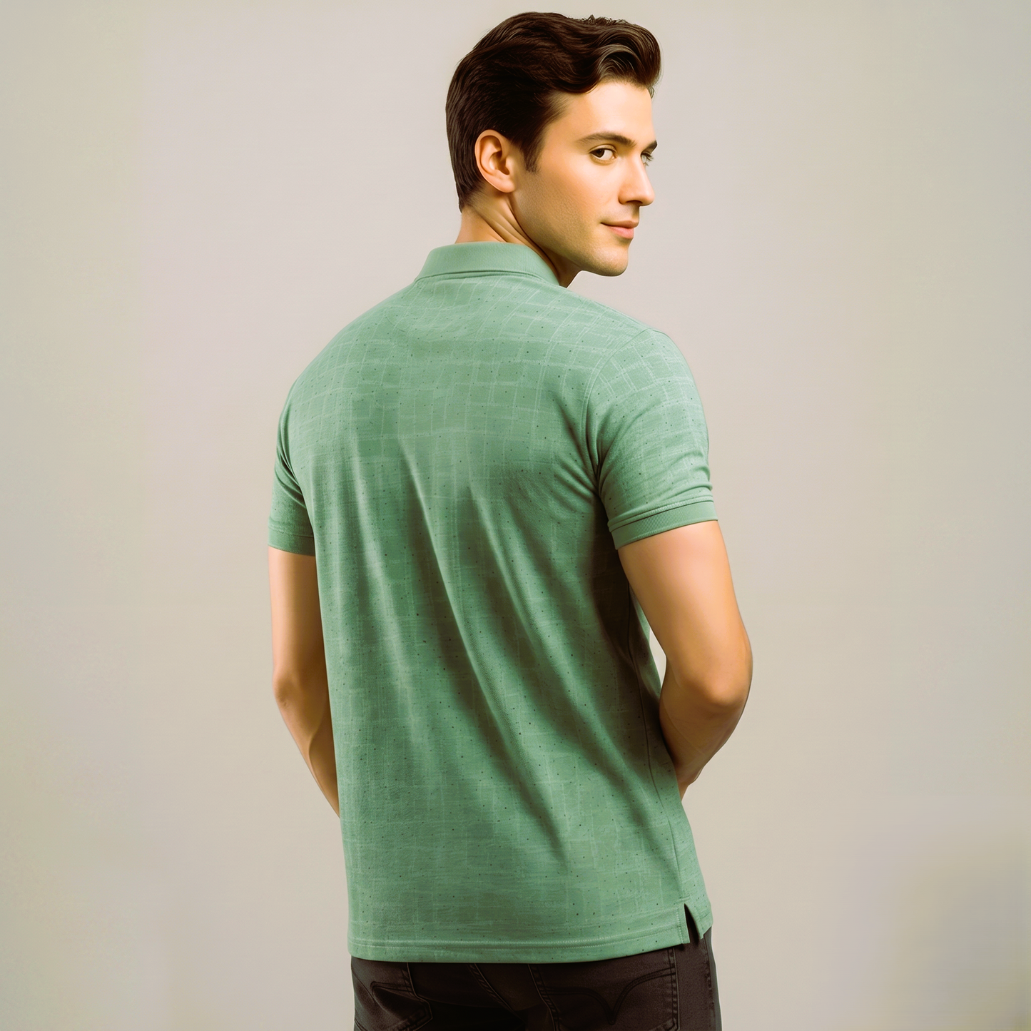 Men's Cotton Printed Collar Polo T-Shirt (TSRP02)