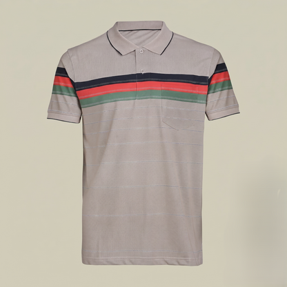 Men's Cotton Printed Collar Polo T-Shirt (TSRP03)
