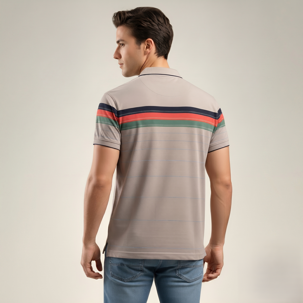 Men's Cotton Printed Collar Polo T-Shirt (TSRP03)