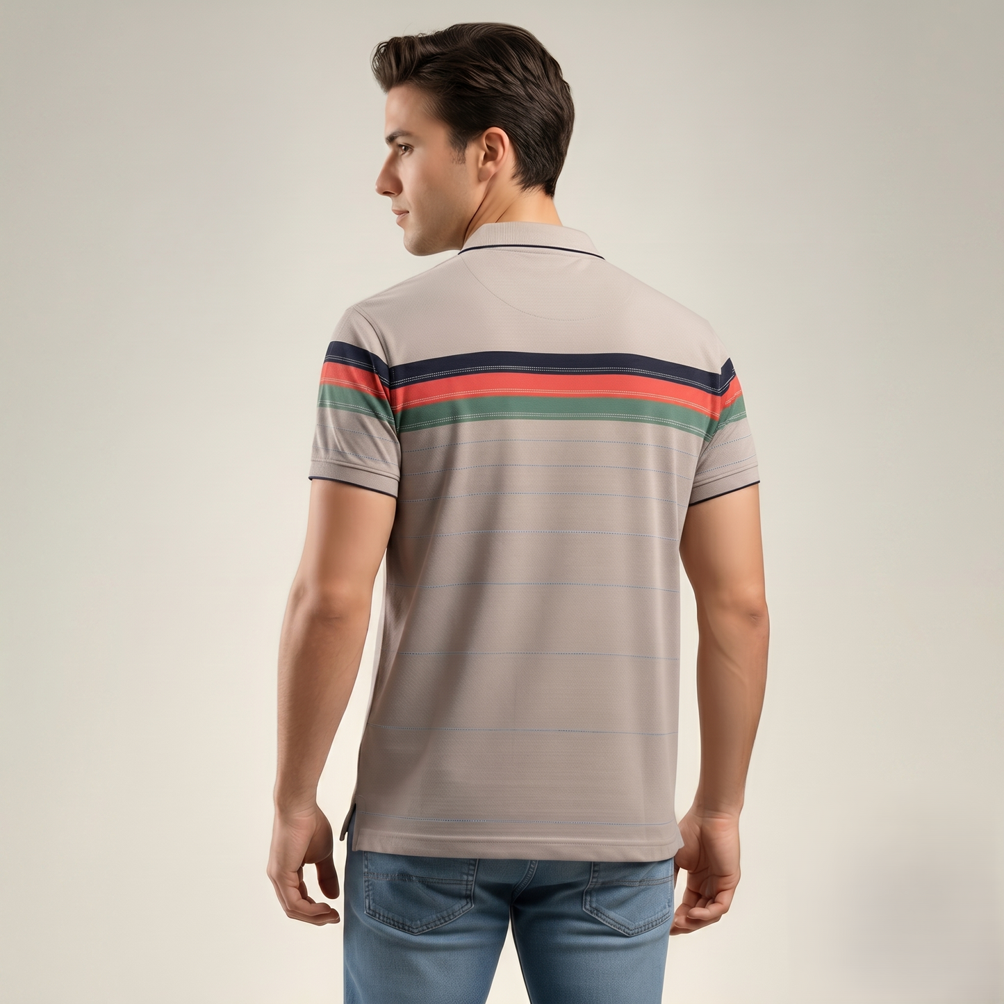 Men's Cotton Printed Collar Polo T-Shirt (TSRP03)