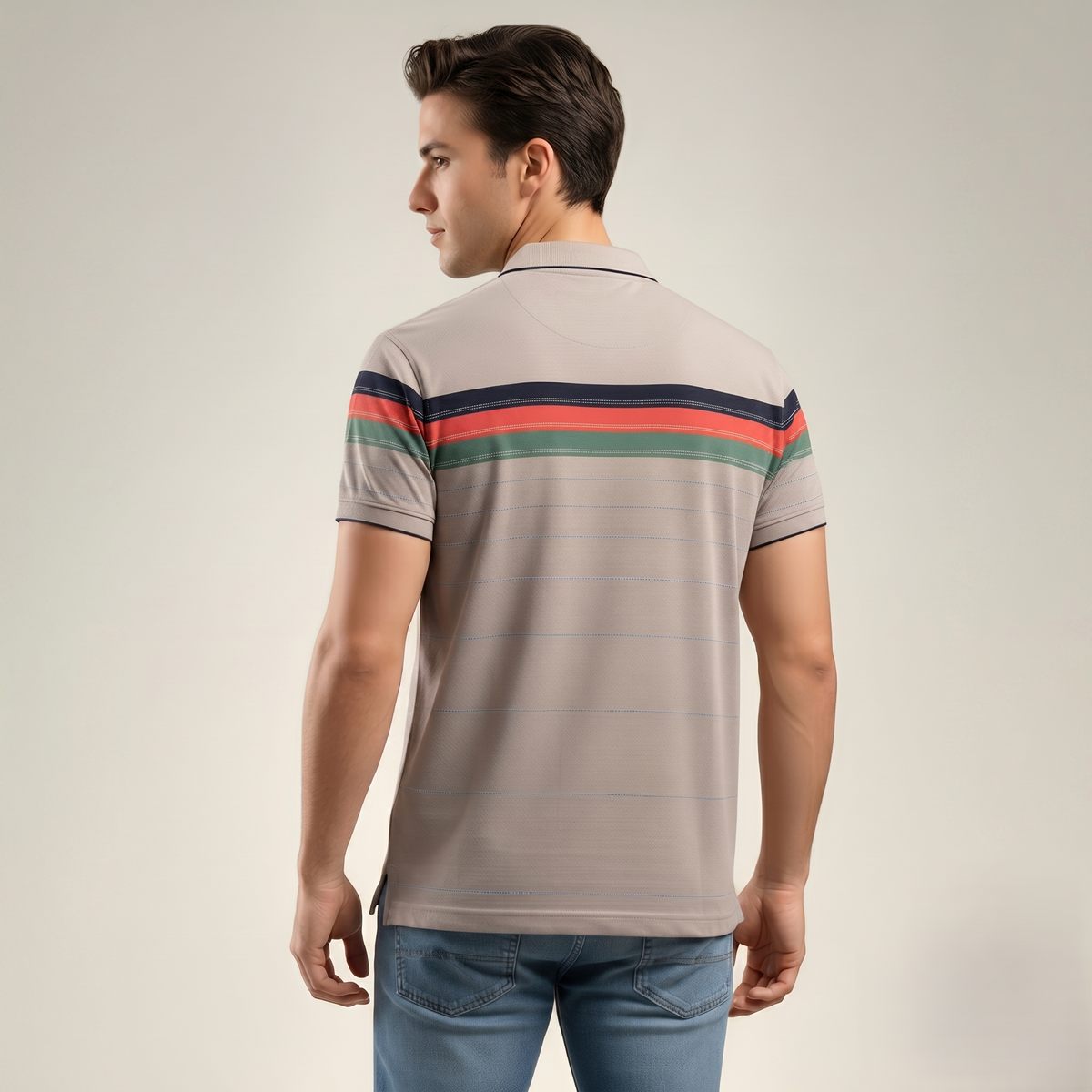 Men's Cotton Printed Collar Polo T-Shirt (TSRP03)