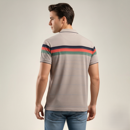 Men's Cotton Printed Collar Polo T-Shirt (TSRP03)