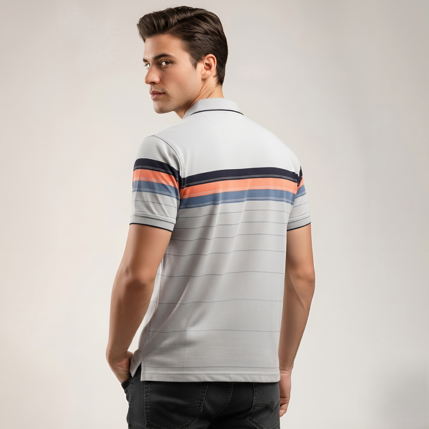 Men's Cotton Printed Collar Polo T-Shirt (TSRP03)