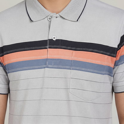 Men's Cotton Printed Collar Polo T-Shirt (TSRP03)