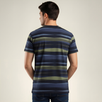 Men's Earth Tone Striped Crew Neck T-Shirt (TSRP05)